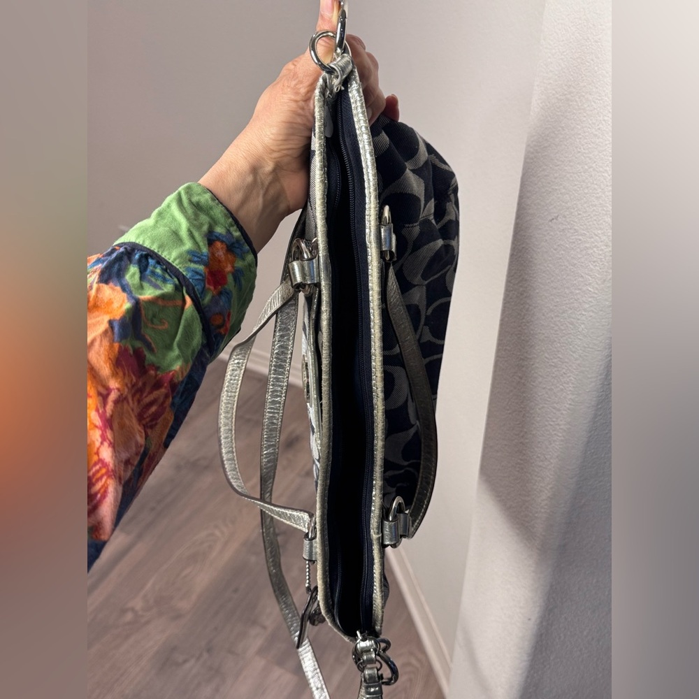 Coach Signature Striped Denim Tote - Picture 17 of 17